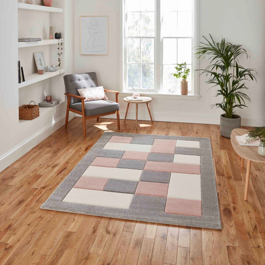 Brooklyn BRK04 Grey/Rose Rug