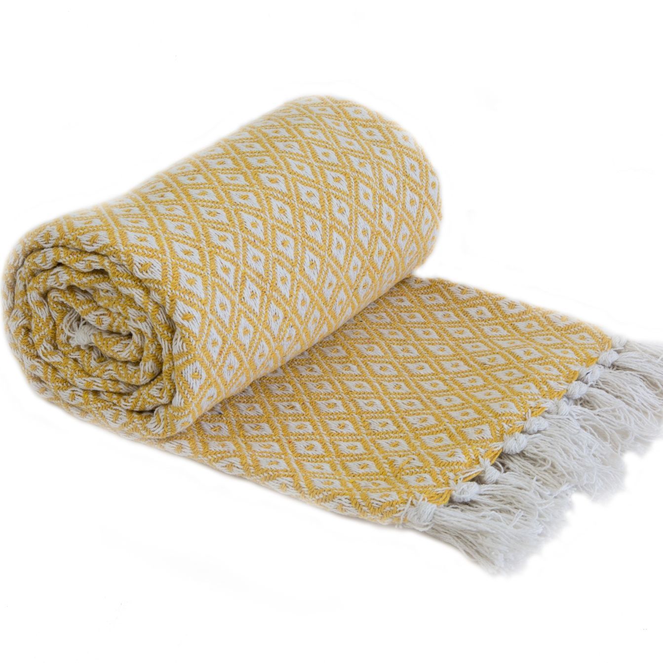 Casablanca Ochre Yellow 100% Cotton Throw