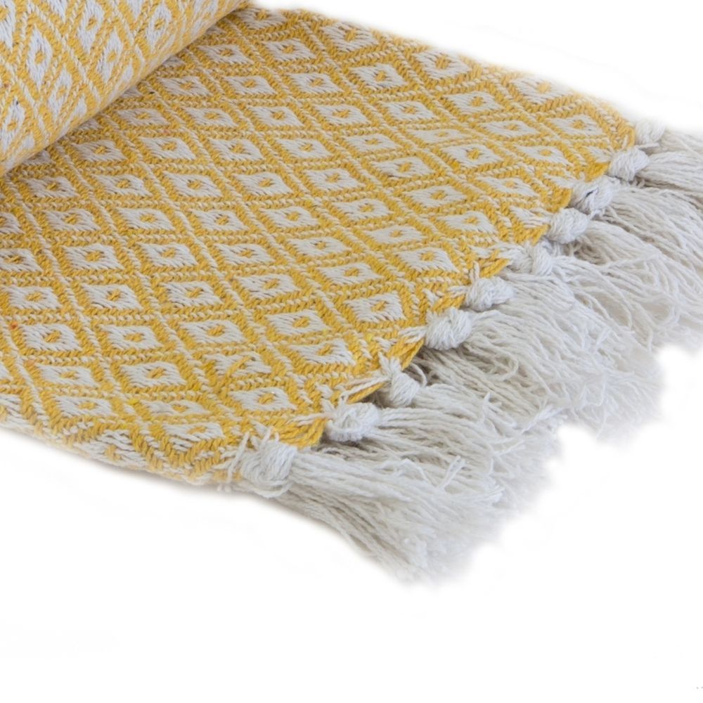 Casablanca Ochre Yellow 100% Cotton Throw