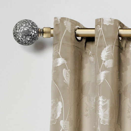 Antique Brass Cut Glass Extendable Curtain Pole