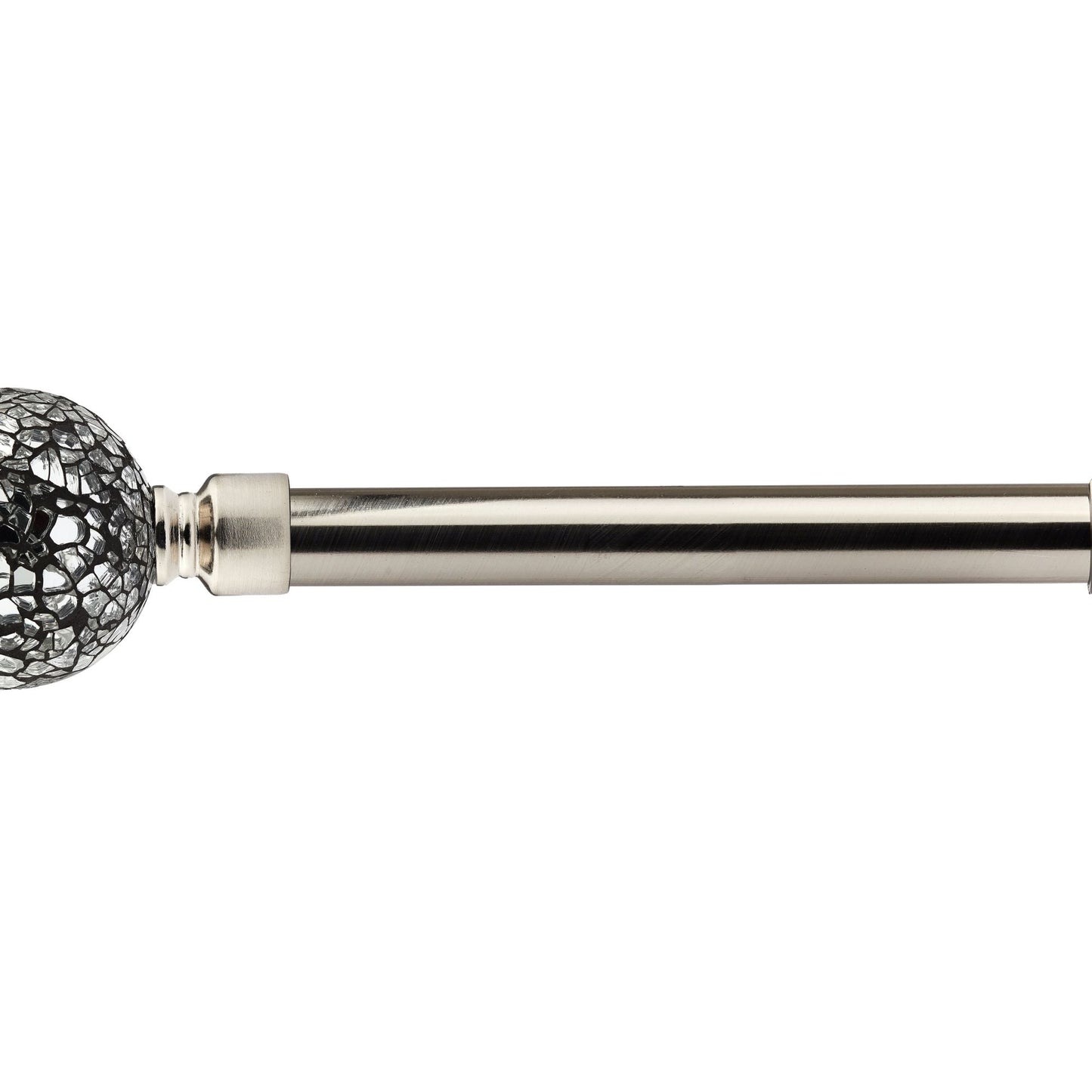 Brushed Silver Cut Glass Extendable Curtain Pole