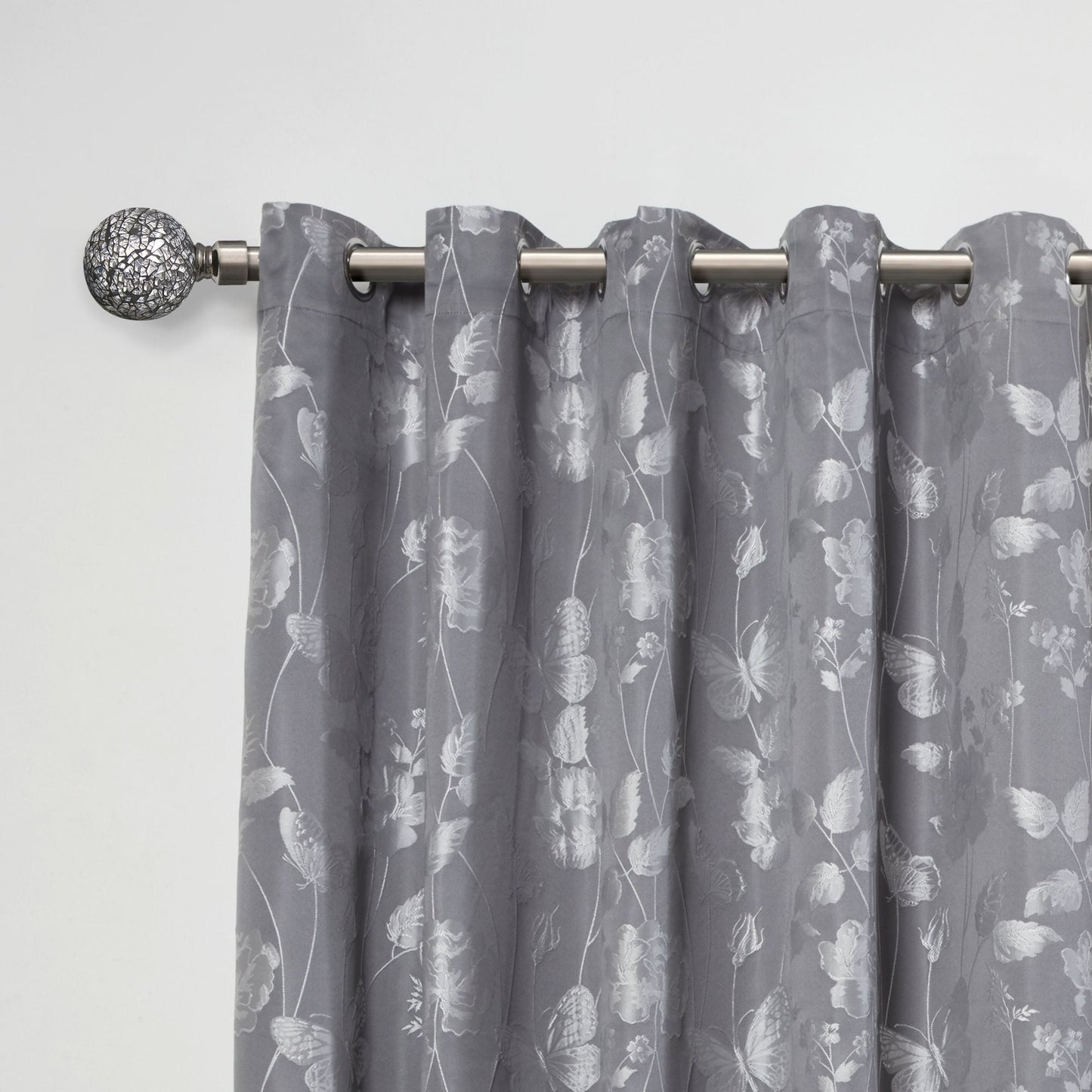 Black Silk Cut Glass Extendable Curtain Pole