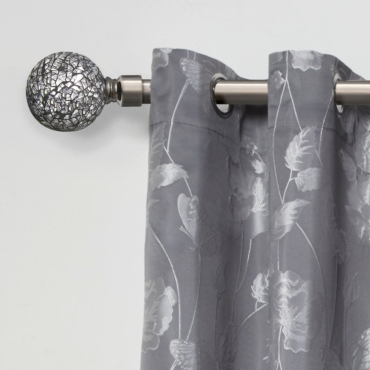 Black Silk Cut Glass Extendable Curtain Pole