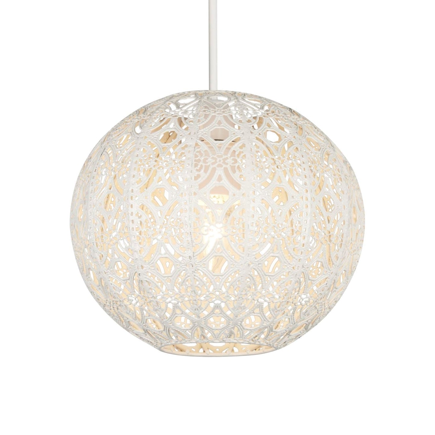 Cream Fretwork Globe Light Shade