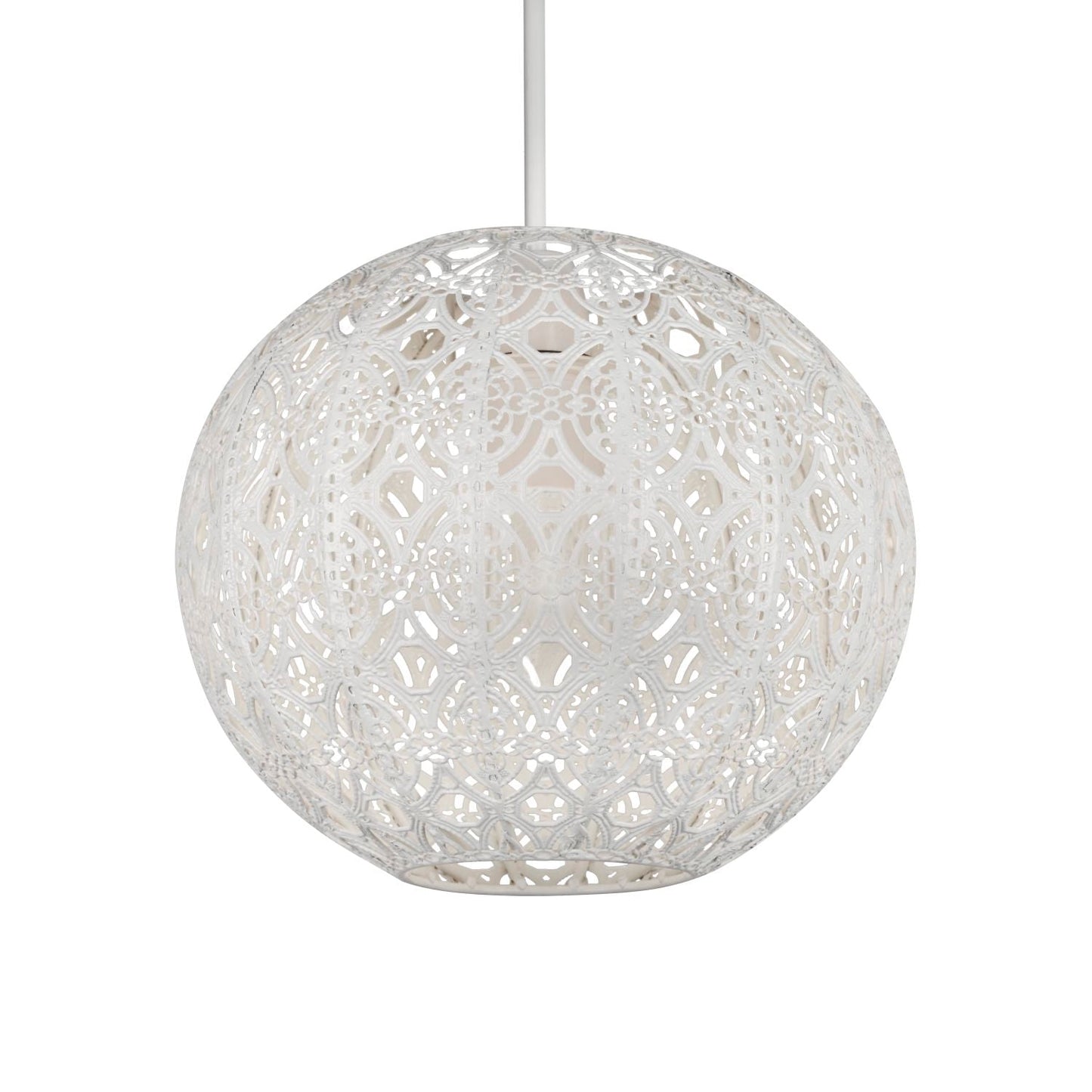 Cream Fretwork Globe Light Shade