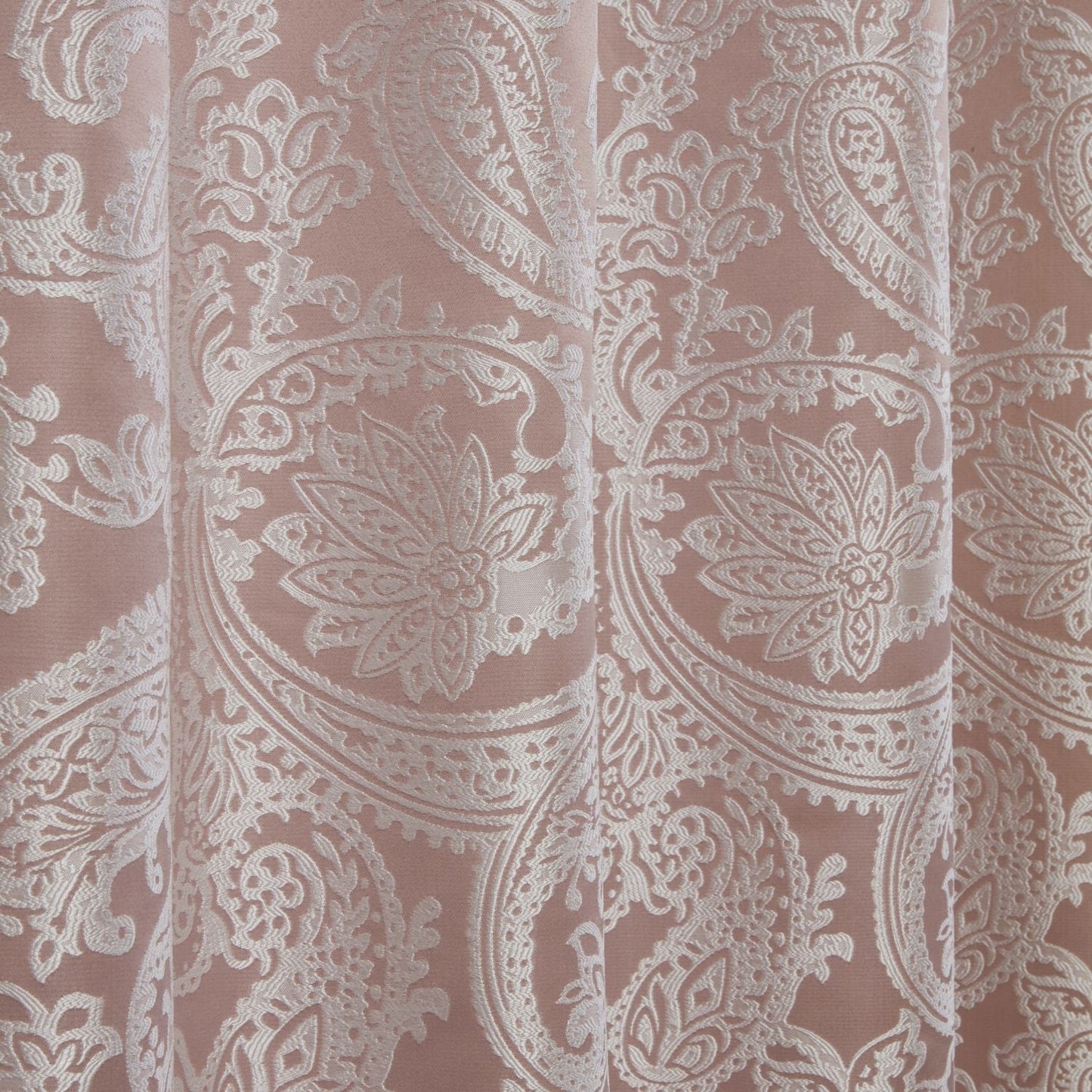 Duchess Blush Pink Lined Pencil Pleat Jacquard Velvet Curtains