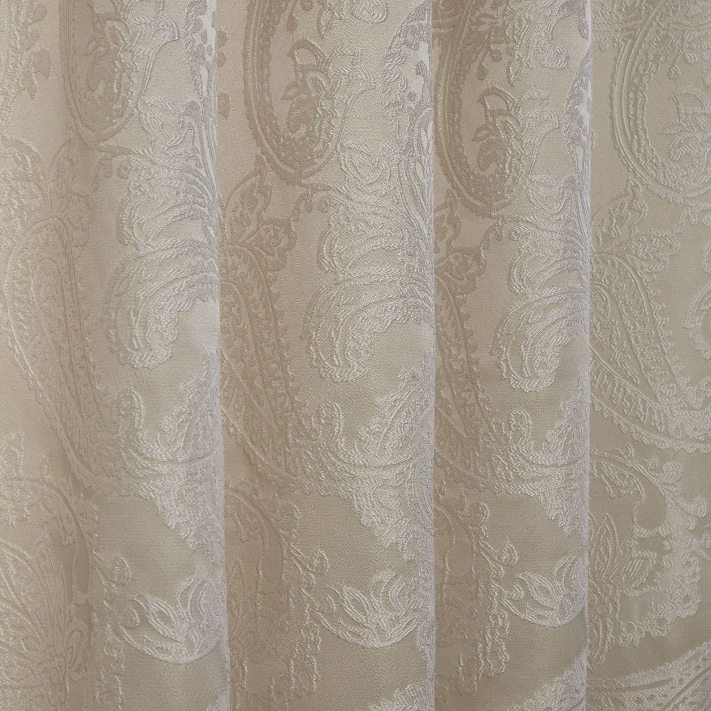 Duchess Cream Lined Pencil Pleat Jacquard Velvet Curtains
