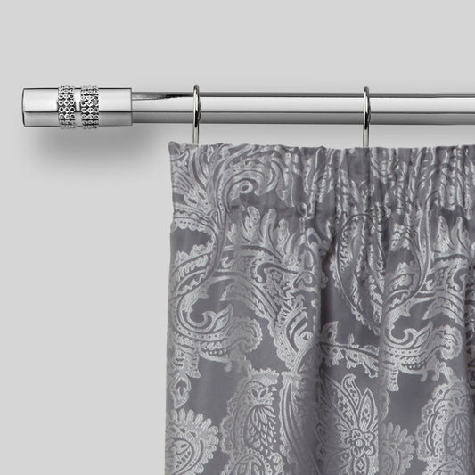 Chrome Diamante Extendable Curtain Pole with Rings