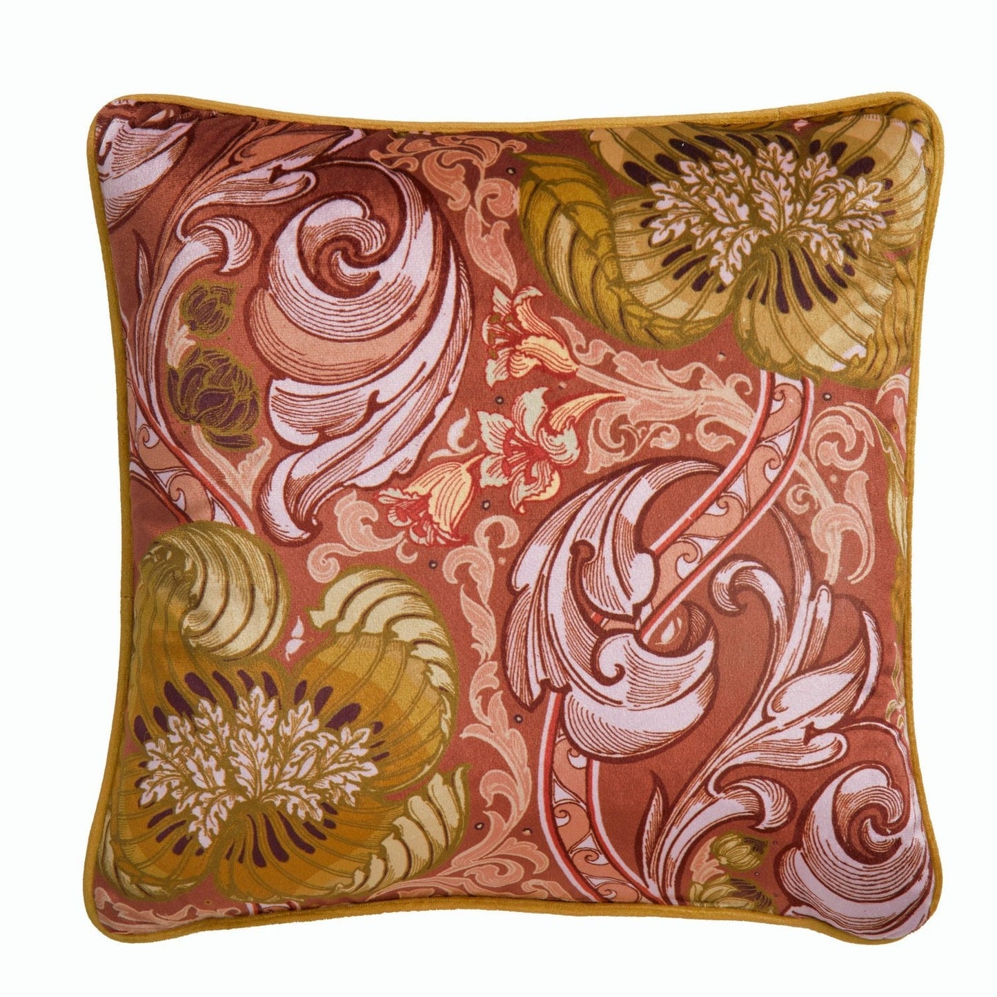Laurence Llewelyn-Bowen Down the Dilly Terracotta Velvet Cushion (43cm x 43cm)