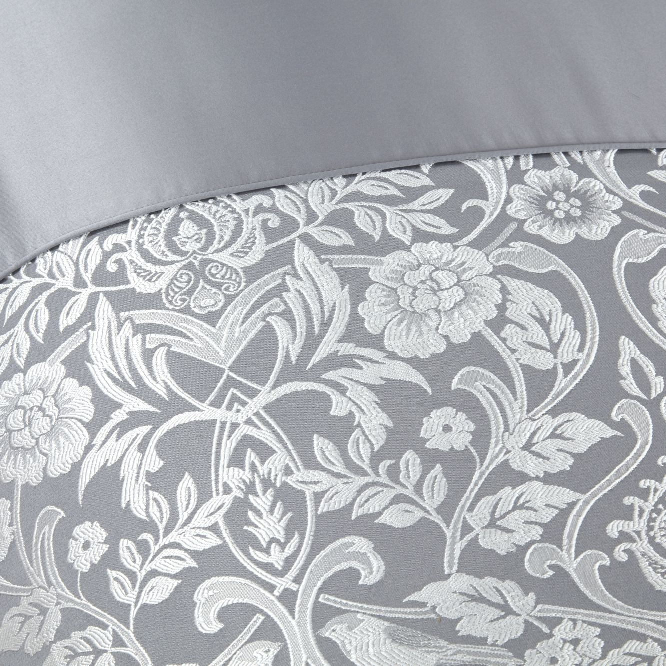 Eden Silver Embellished Jacquard Duvet Set