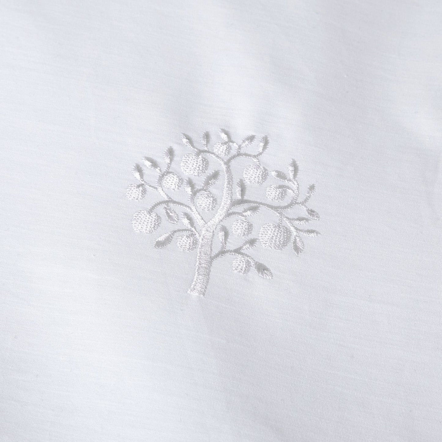 Embroidered Trees White 200 Thread Count 100% Cotton Duvet Set