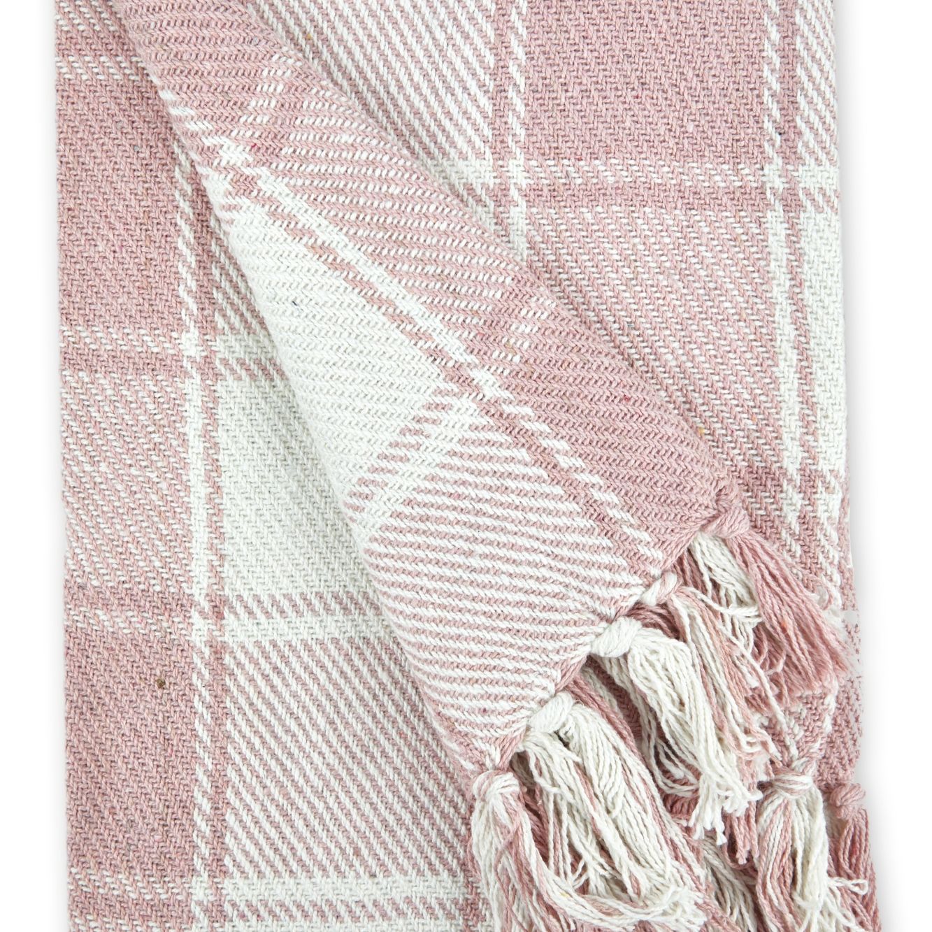 Blush Pink Frisco Recycled Cotton Throw