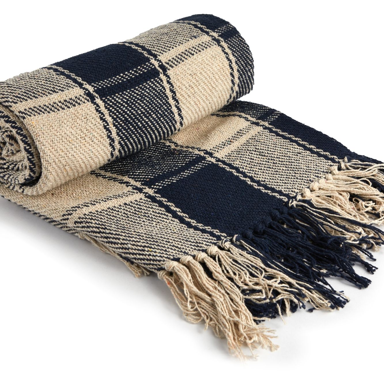 Navy Blue Frisco Recycled Cotton Throw