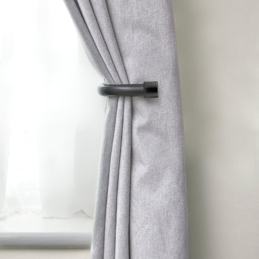 Matt Black Full Stop Curtain Holdbacks (Pair)