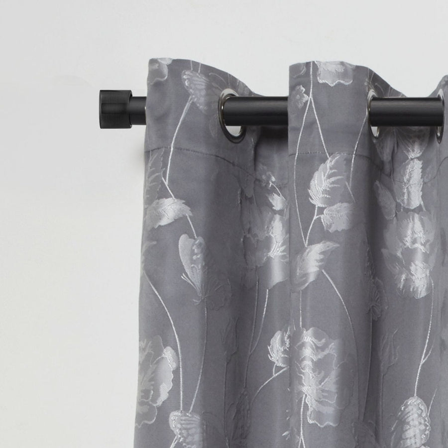 Matt Black Full Stop Extendable Curtain Pole