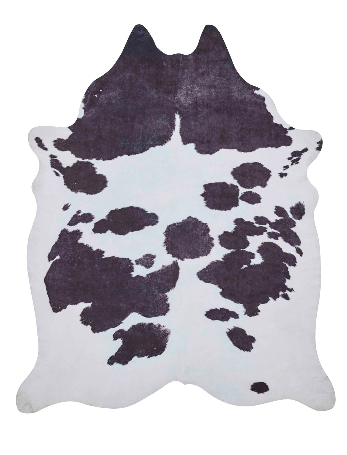 Faux Cow Print White/Black Rug
