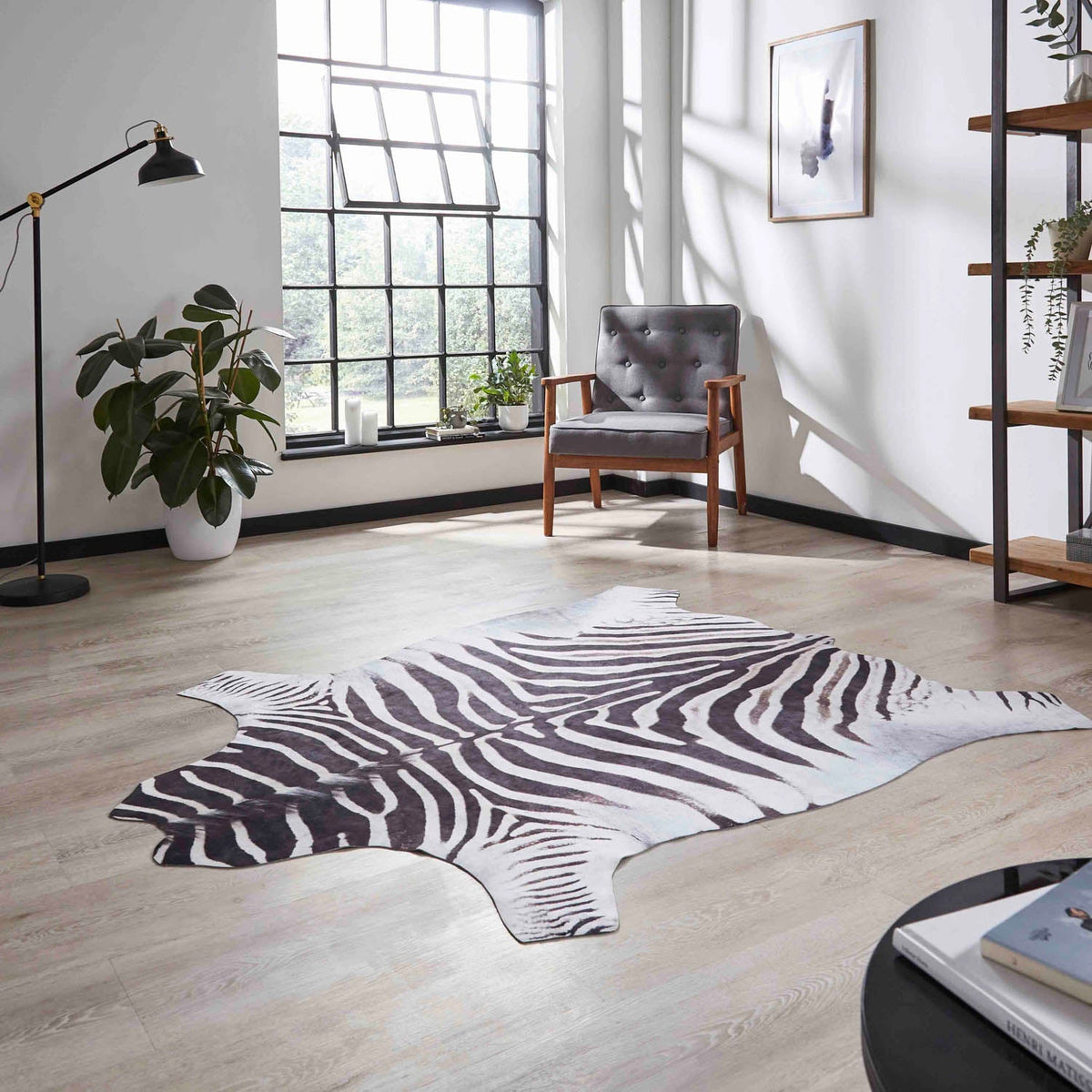 Julian Charles Faux Zebra Print Rug