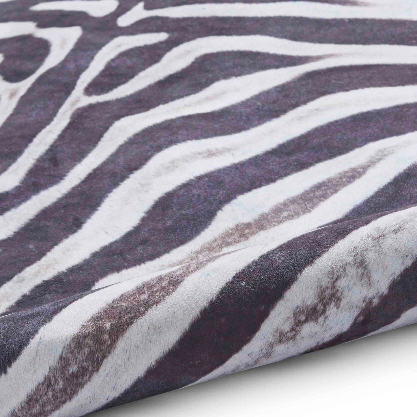 Faux Zebra Print Black/White Rug