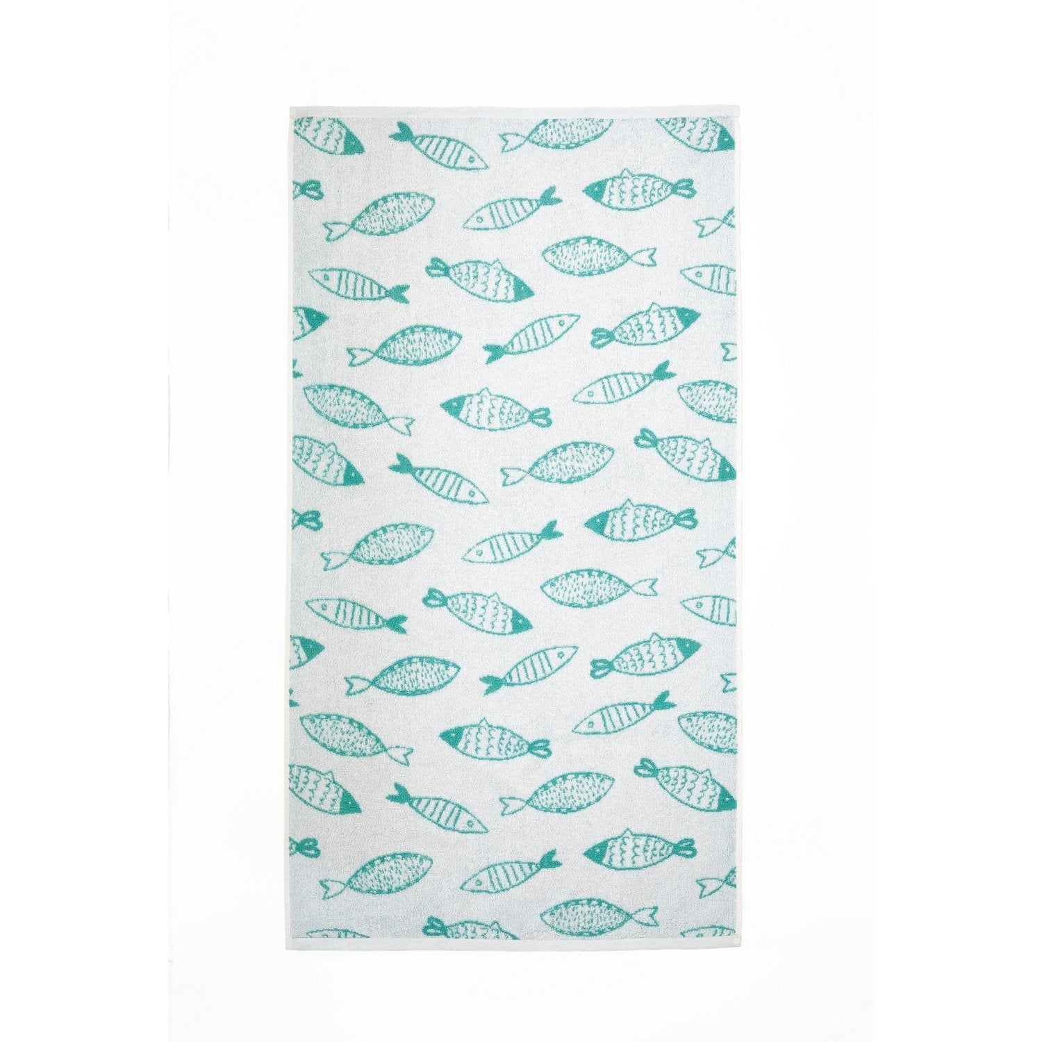 Fish Aqua/White 550gsm Cotton Towel – Julian Charles Home