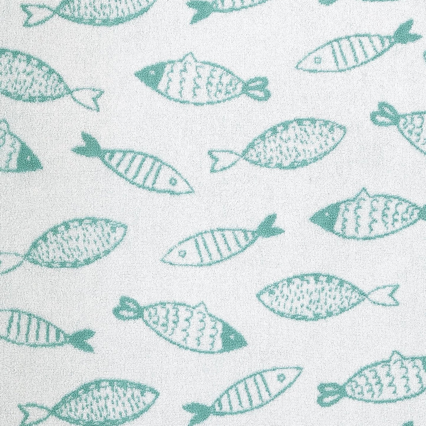 Fish Aqua/White 550gsm Cotton Towel