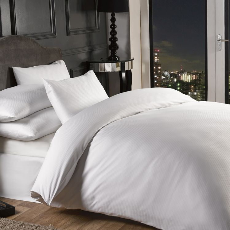 Grosvenor White 1000 Thread Count Pin Stripe Duvet Set