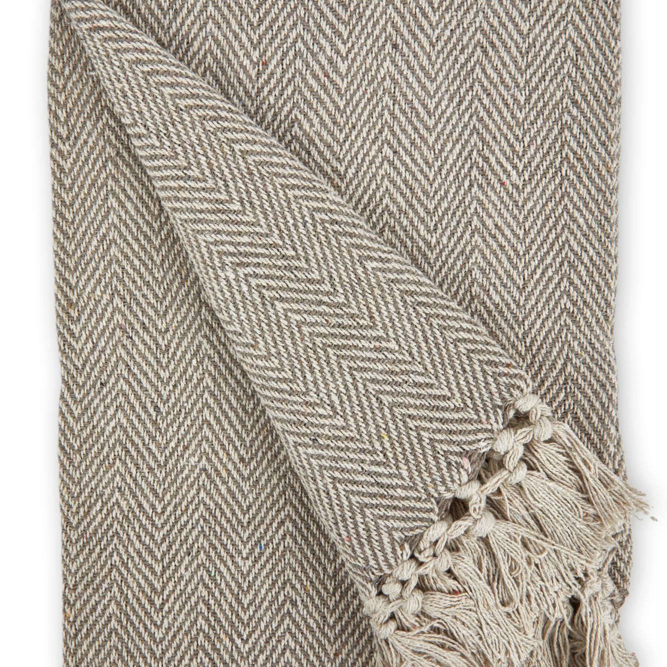 Herringbone Natural 100% Cotton Throw