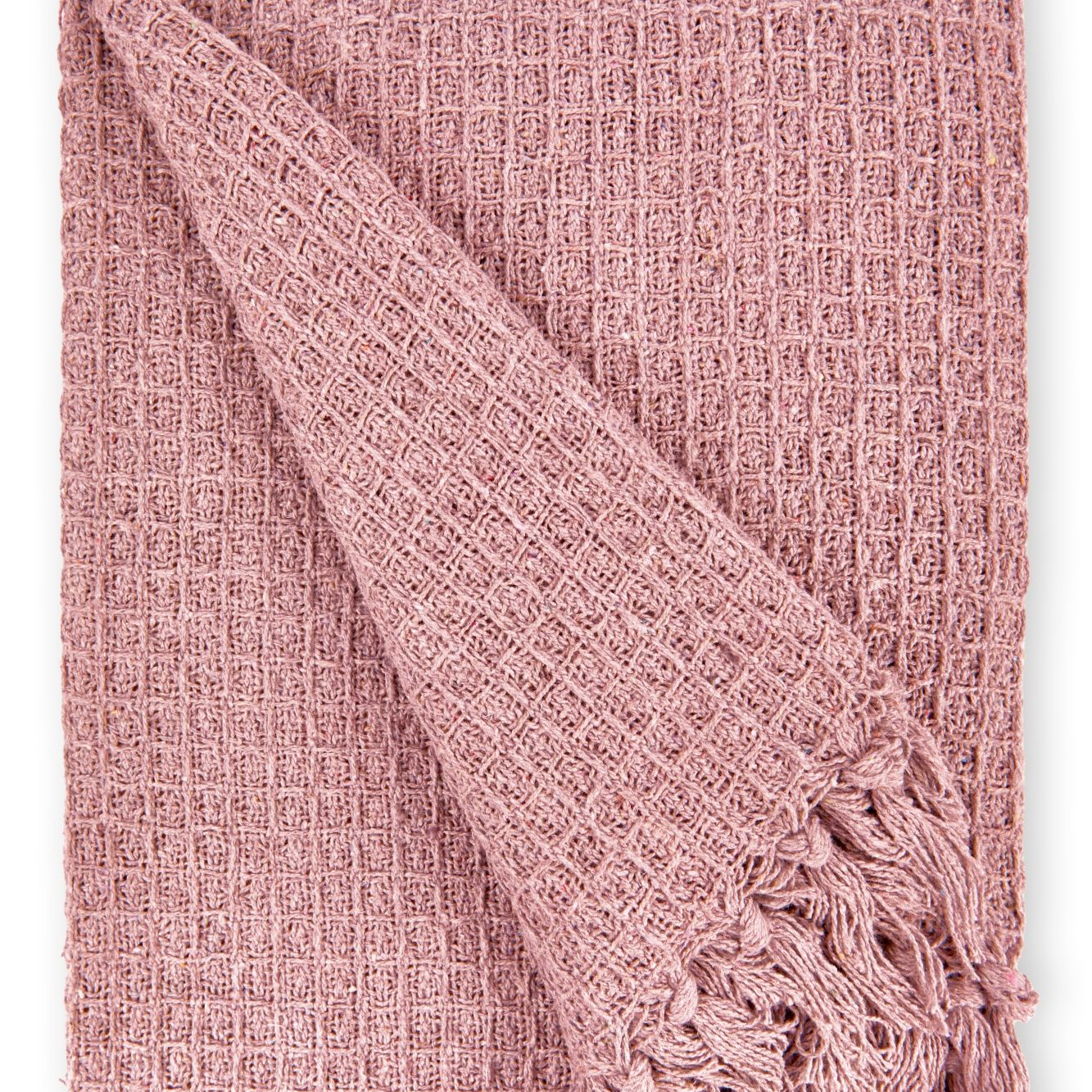Blush Pink Honeycomb Recycled Cotton Throw