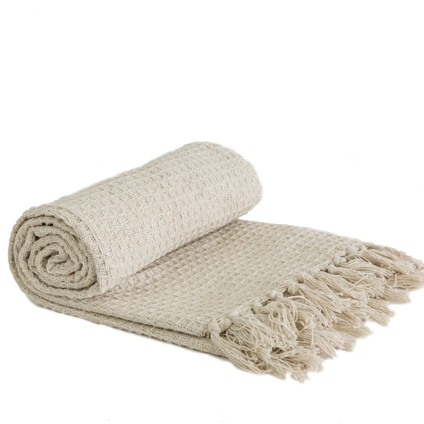 Ivory Honeycomb Recycled Cotton Throw