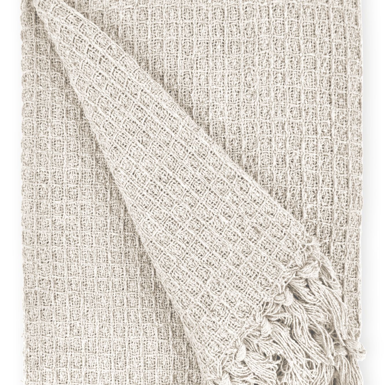 Ivory Honeycomb Recycled Cotton Throw