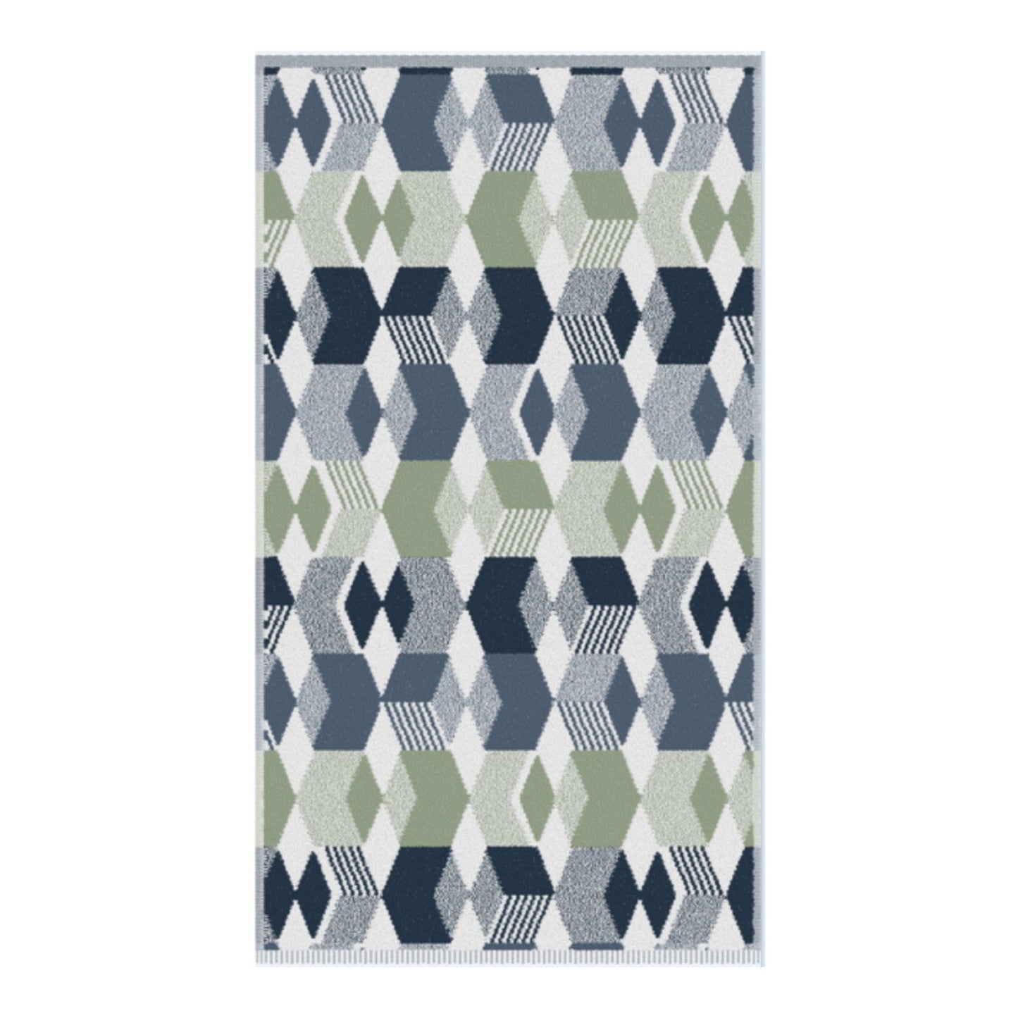 Hexagon Navy Geometric 550gsm Cotton Towels