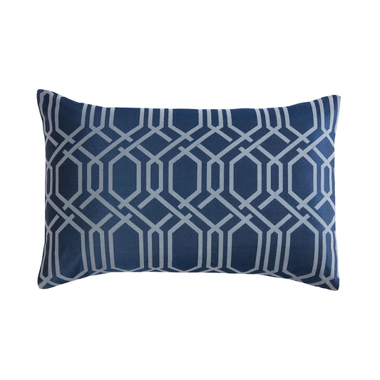 Navy Geometric Jacquard Housewife Pillowcases (Pair)