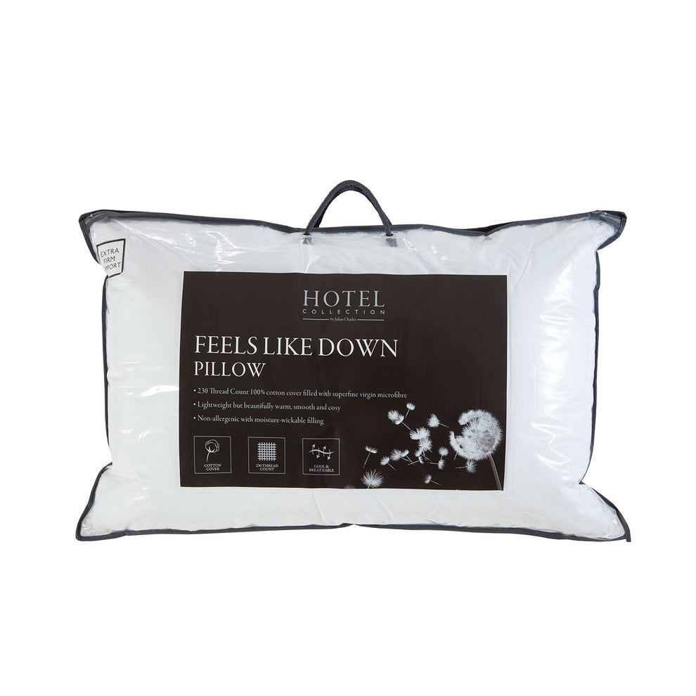 Feels Like Down Hotel Pillow Extra Firm Filling Julian Charles Home