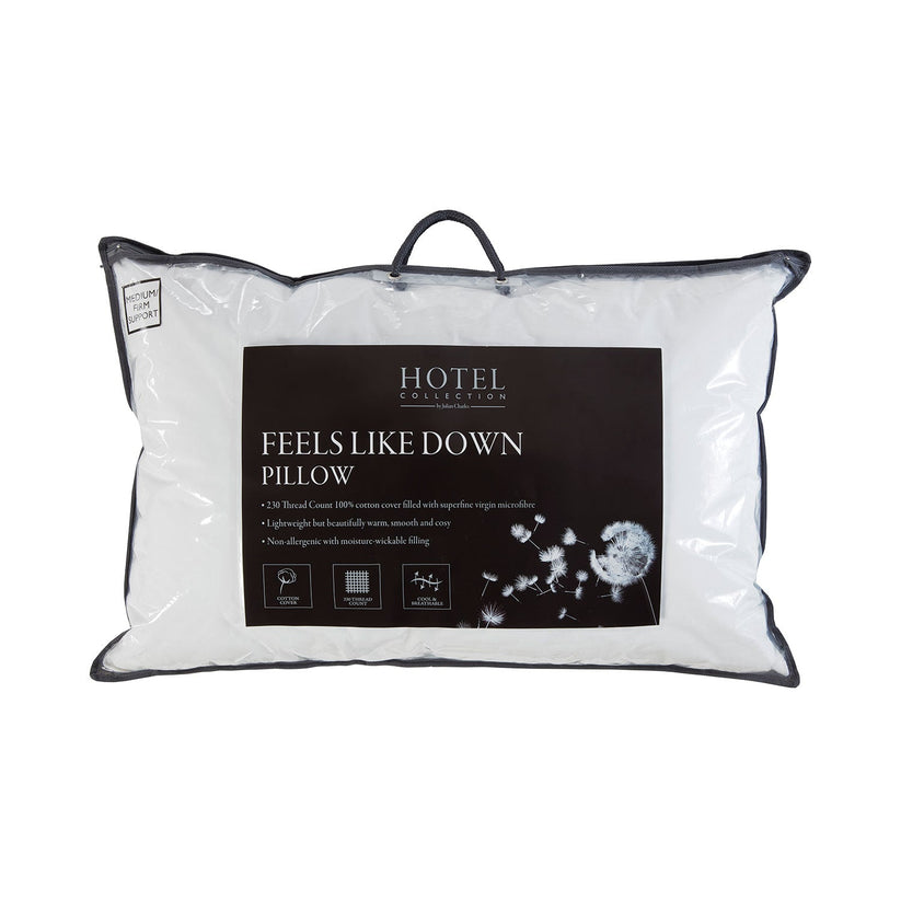 Feels Like Down Hotel Pillow Medium/Firm Filling Julian Charles Home