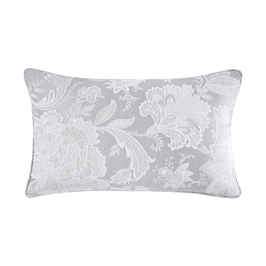 Florentine Silver Jacquard Boudoir Cushion (30cm x 50cm)