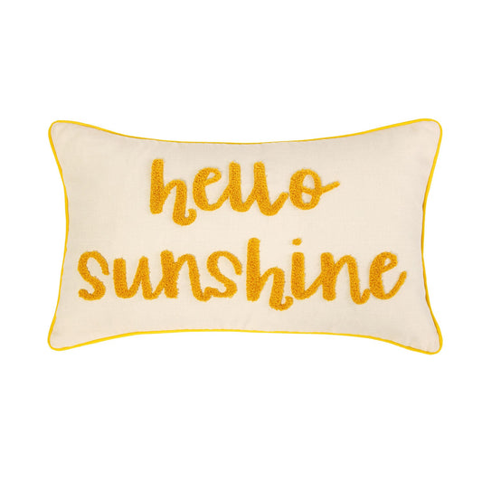 Hello Sunshine Tufted Slogan Cushion (30cm x 50cm)