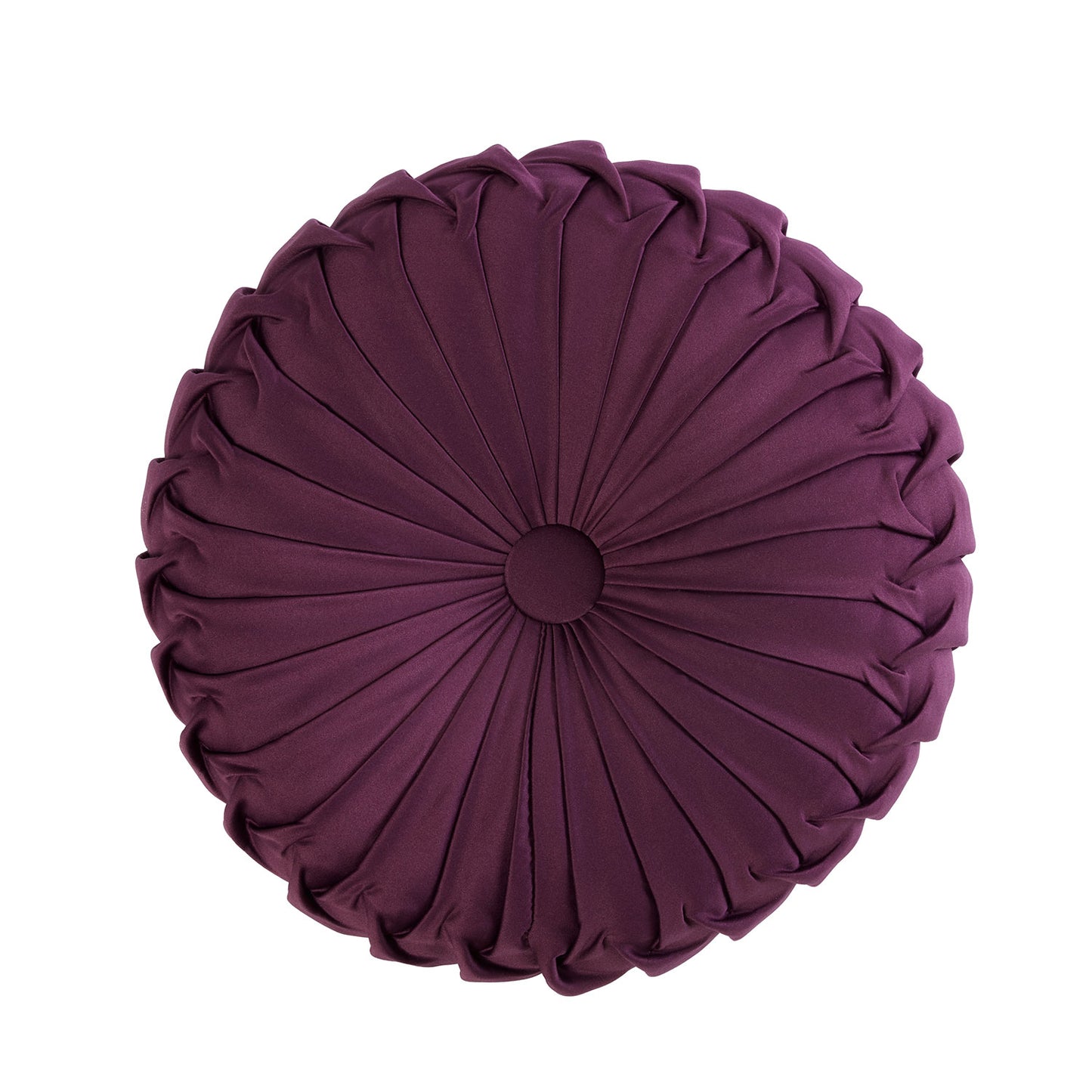 Regency Plum Rouched Round Cushion (30cm Diameter)