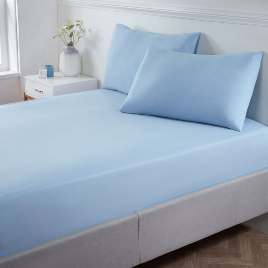 Blue Super Soft Easycare Standard (25cm) Fitted Sheet