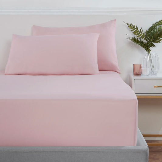 Blush Pink Super Soft Easycare Extra Deep (40cm) Fitted Sheet