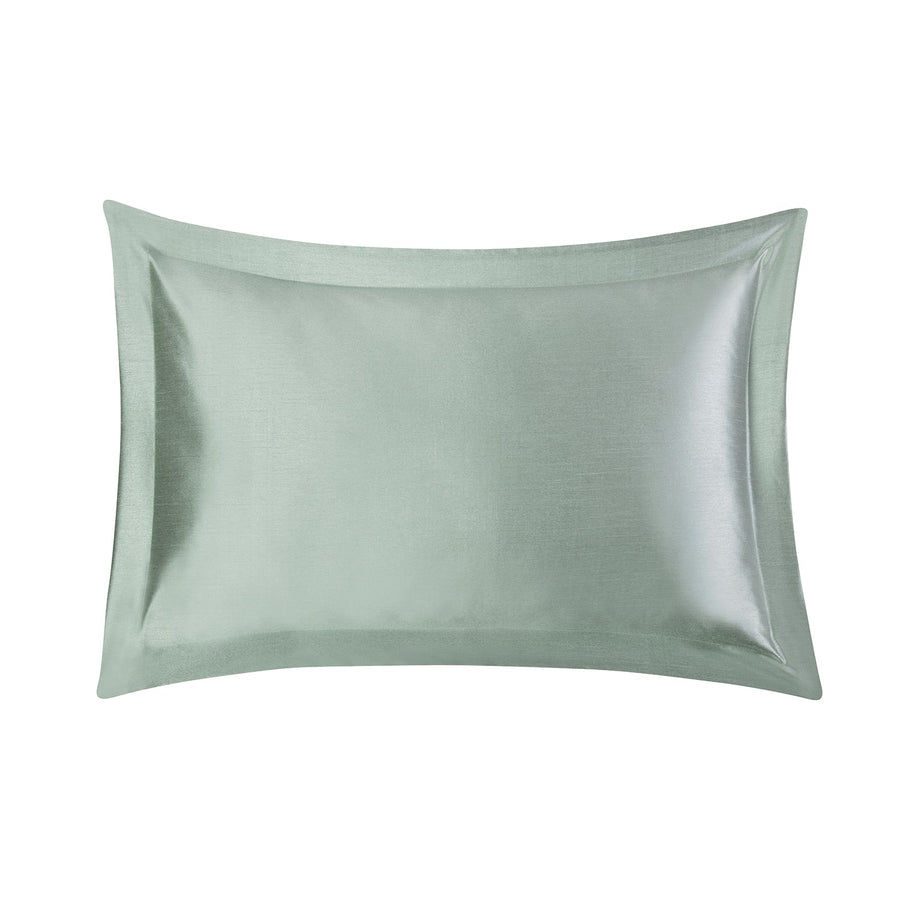 Paisley Soft Green Faux Silk Oxford Pillowcases (Pair)