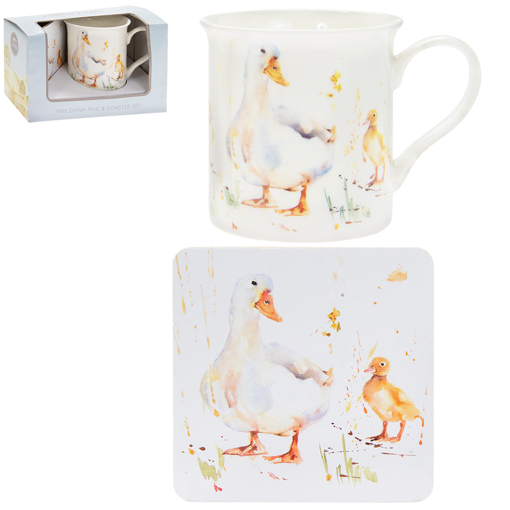 Country Life Ducks Mug & Coaster Set