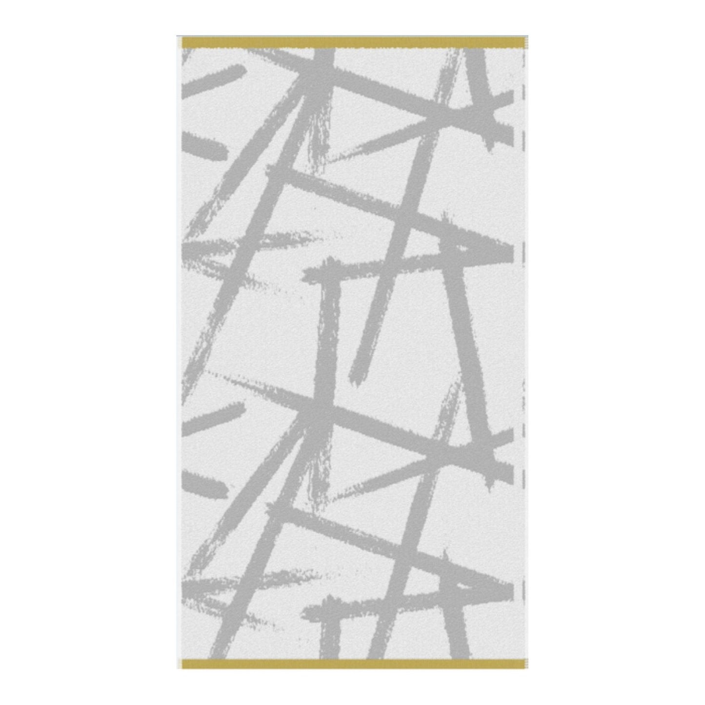 Leda Grey/Ochre Geometric 550gsm Cotton Towels