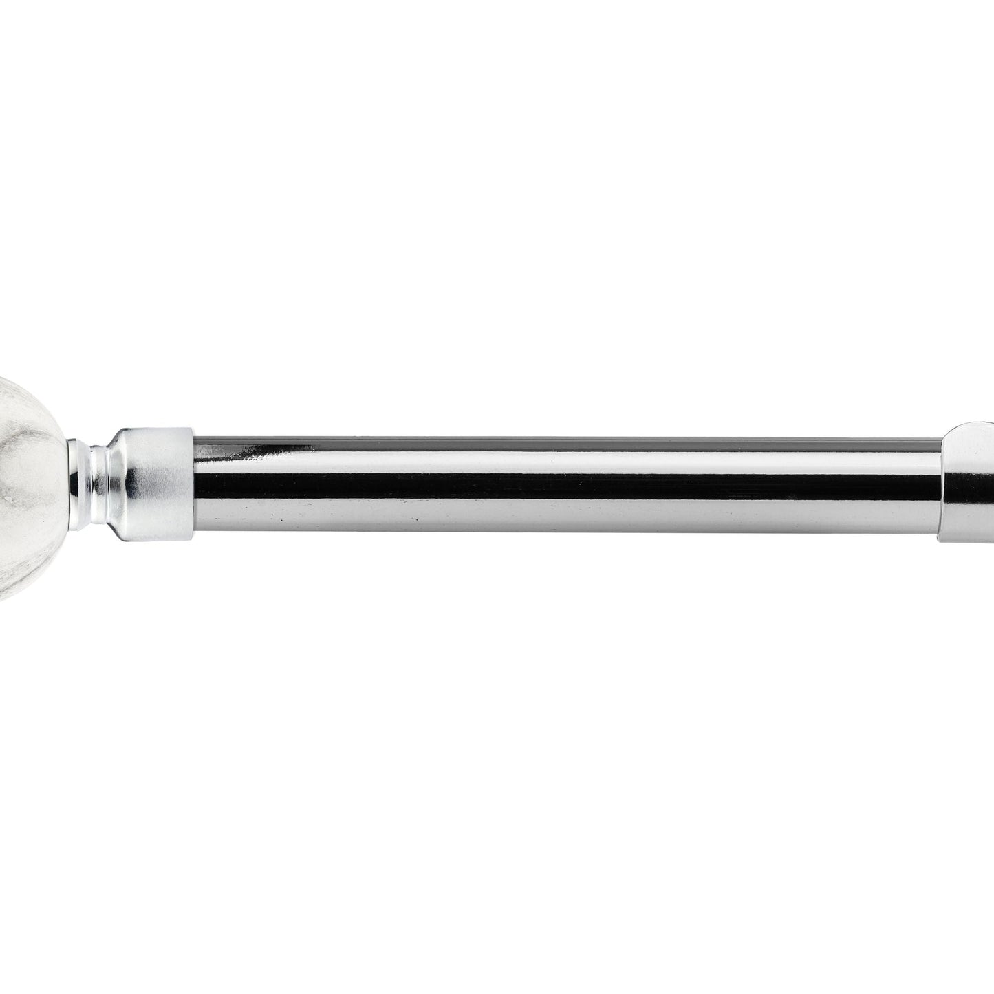 Brushed Silver Marble Extendable Curtain Pole