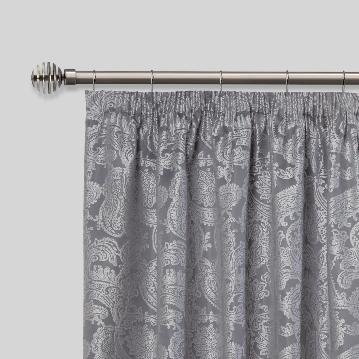 Black Silk Metal Sliced Extendable Curtain Pole with Rings