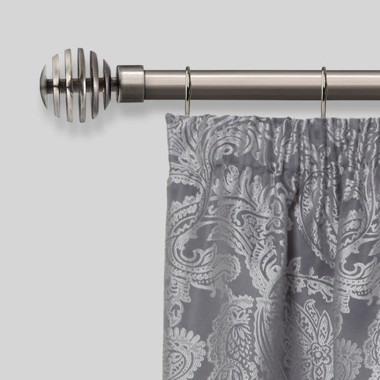 Black Silk Metal Sliced Extendable Curtain Pole with Rings