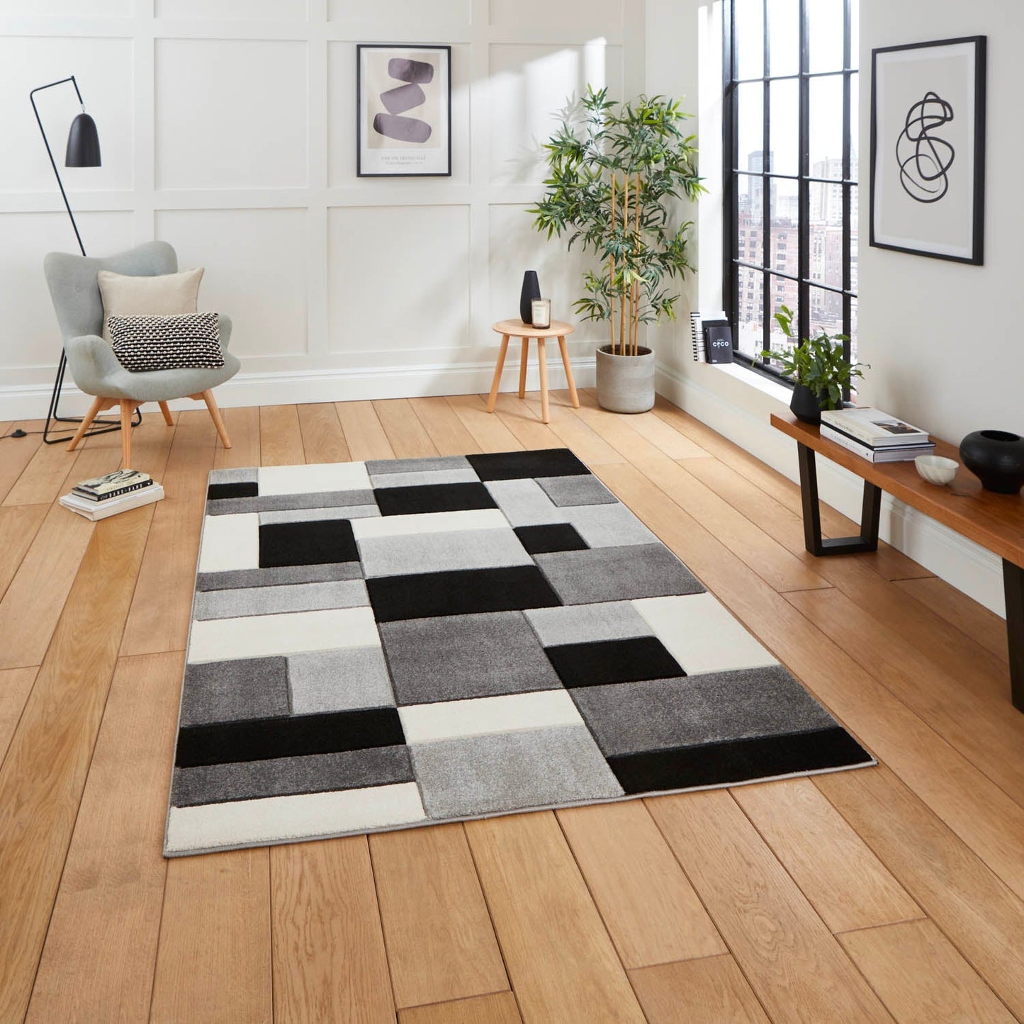 Matrix MT61 Grey/Black Rug