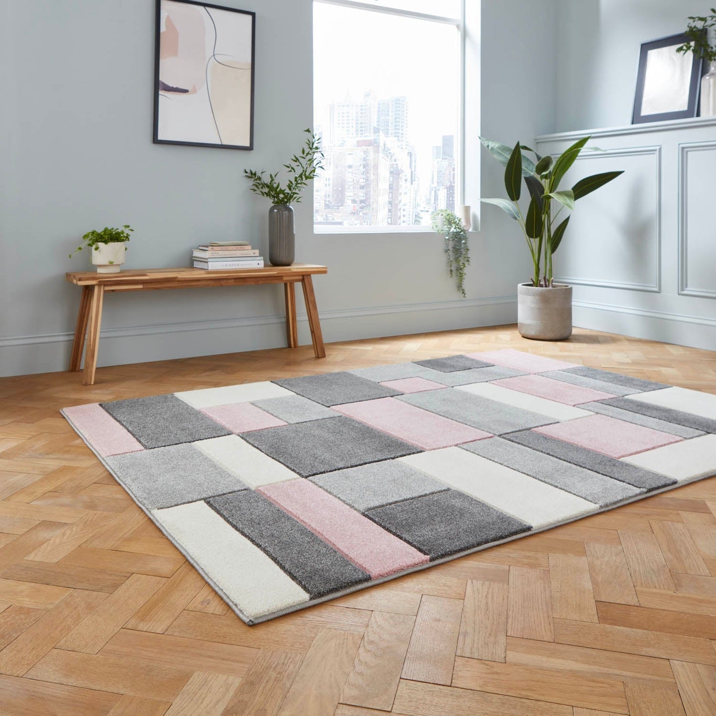 Matrix MT61 Grey/Rose Rug