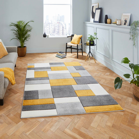 Matrix MT61 Grey/Yellow Rug