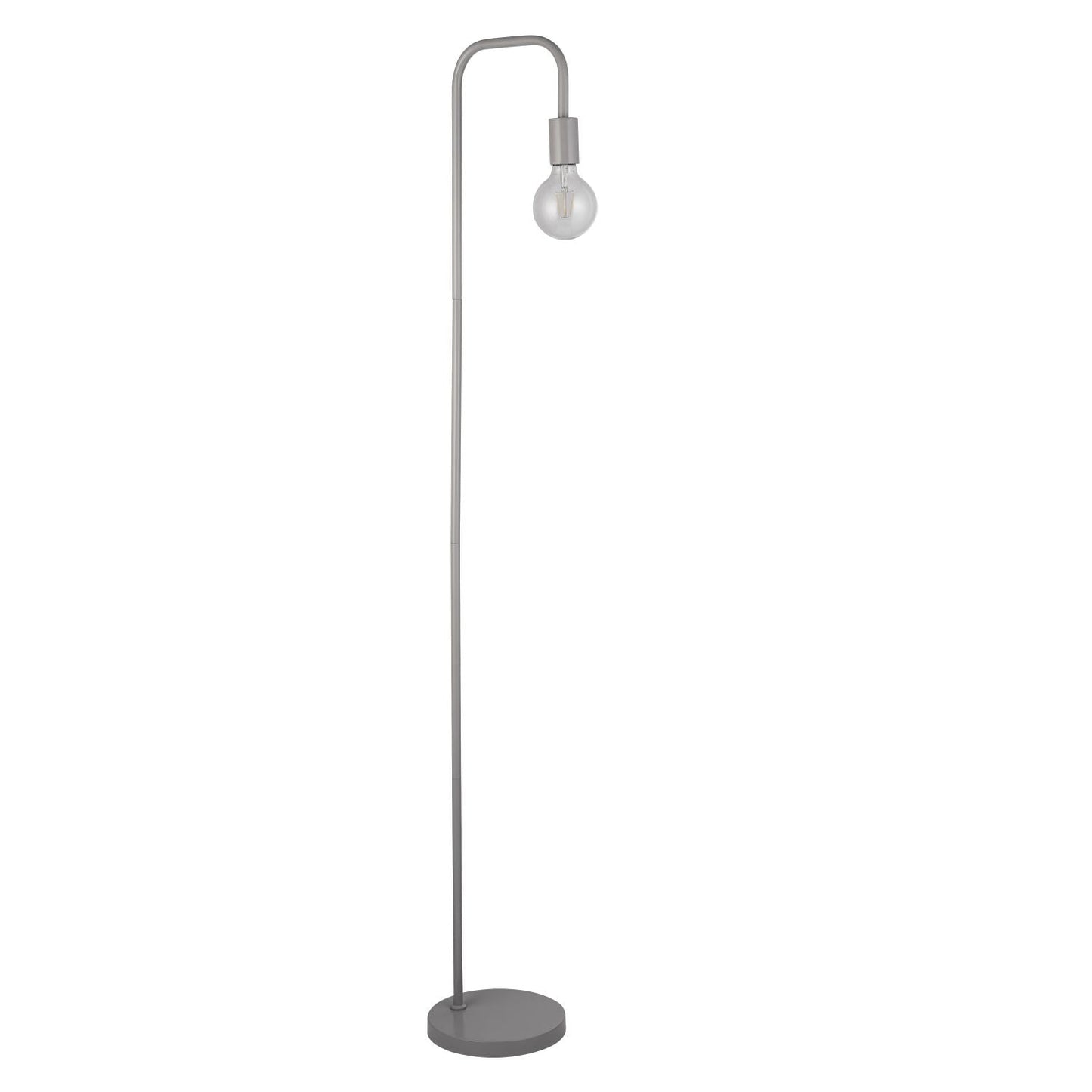 Matt Grey Floor Lamp with Overhanging Bulb