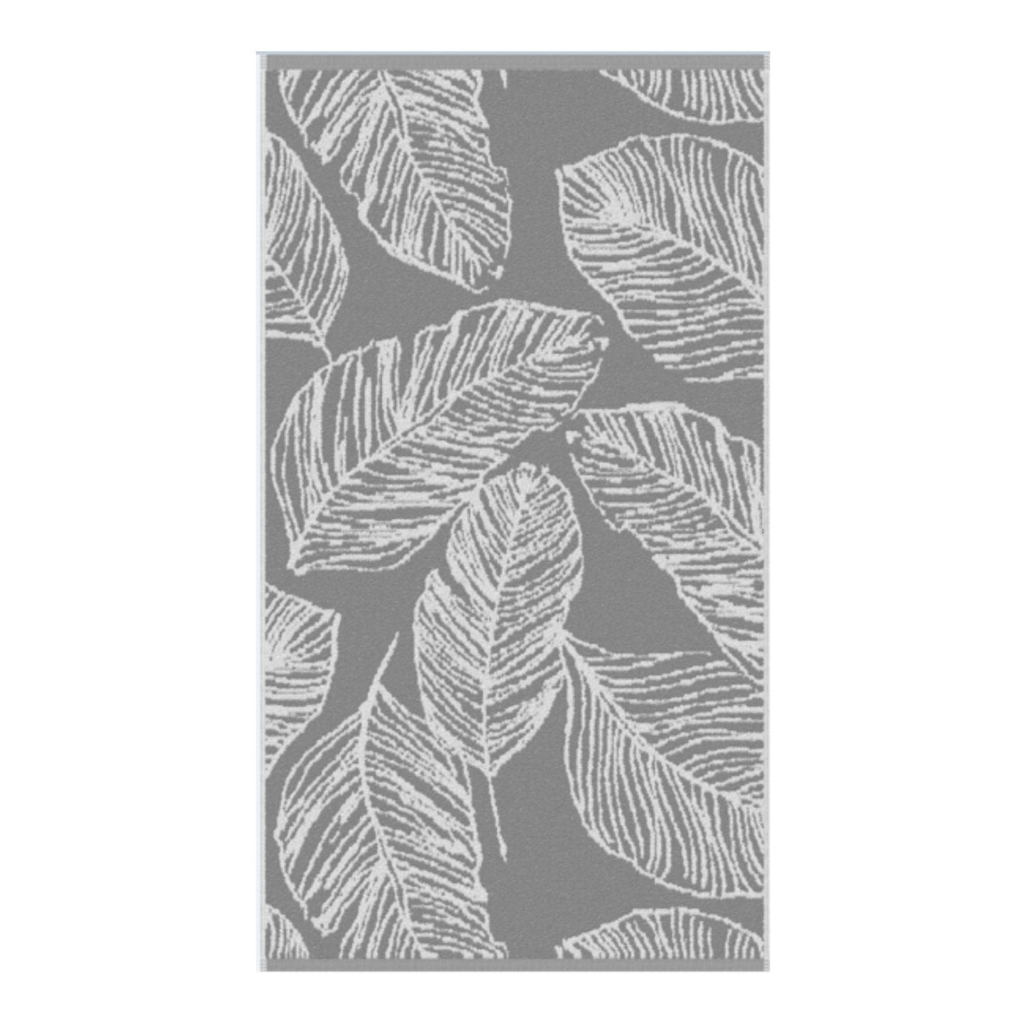 Matteo Grey Leaf Print 550gsm Cotton Towels
