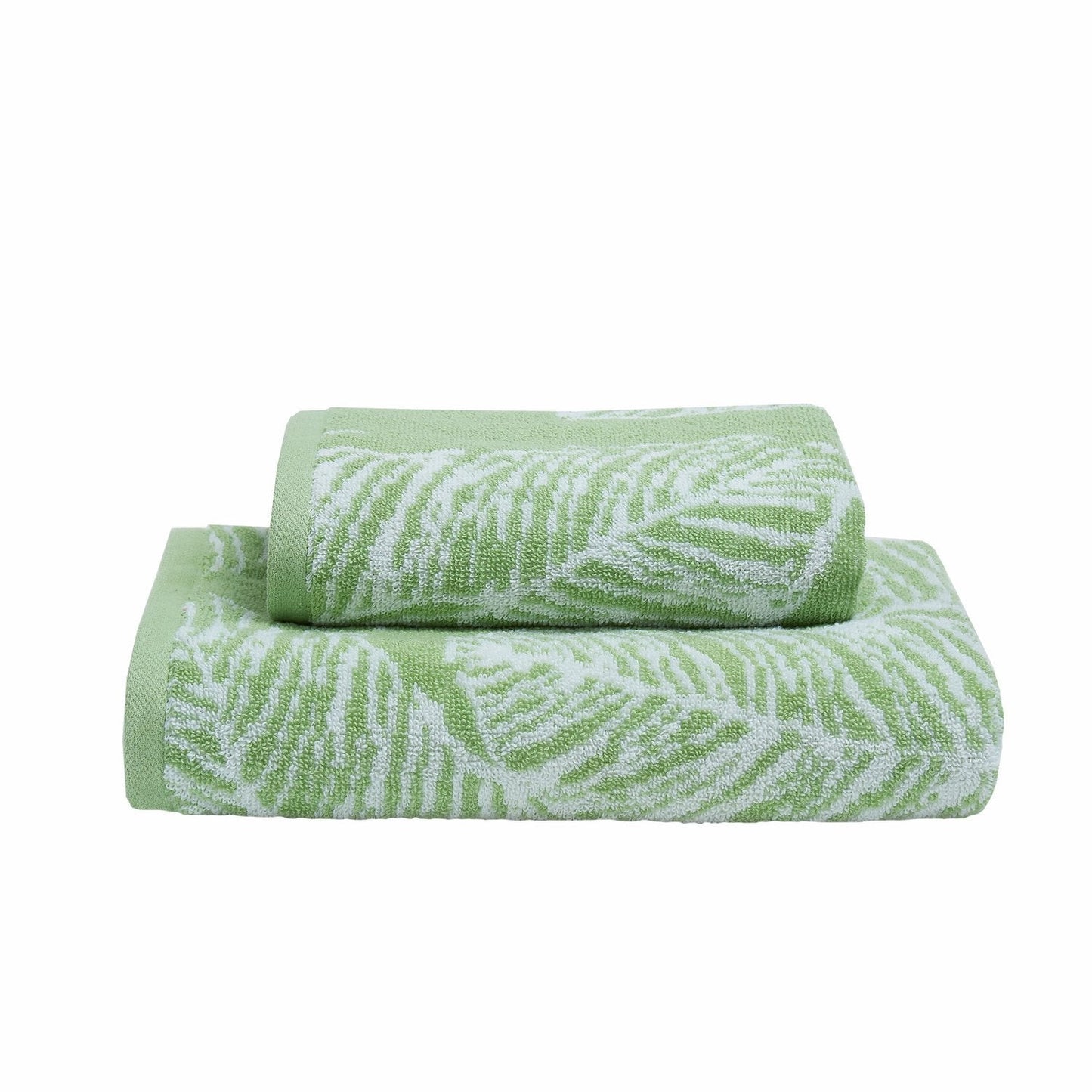 Matteo Khaki Green Leaf Print 550gsm Towels